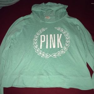 Pink brand cropped hoodie